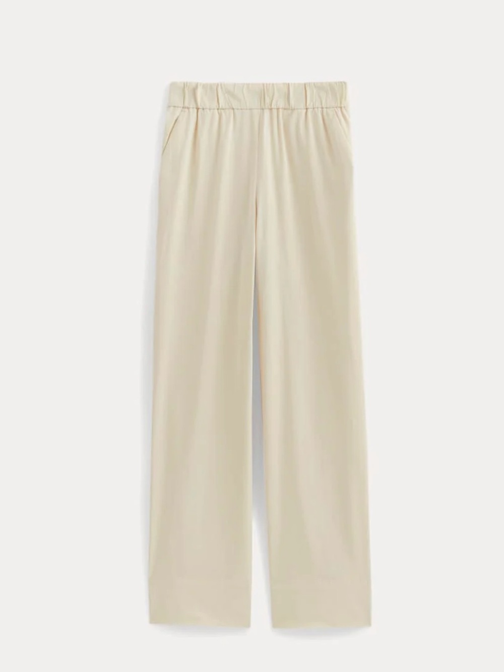 Everlane The Easy Pant: Wide-Leg Elastic-Waist Cream Pants. Size small.